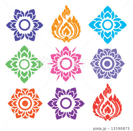 colorful floral of Thai pattern colorful floral of Thai pattern 13590873