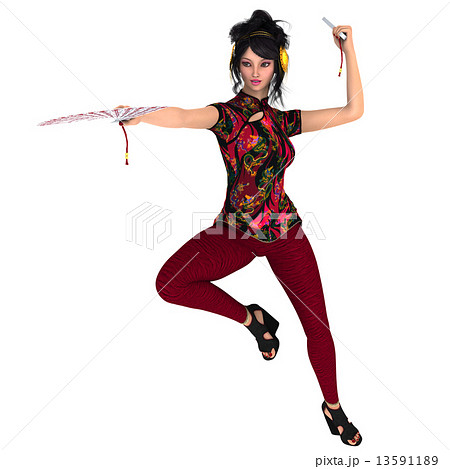 扇の舞をする女性 13591189
