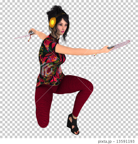 扇の舞をする女性 13591193