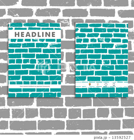 Cover vector book with background color brickwork 13592527