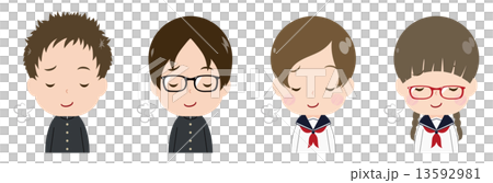 学生　顔　セット　鼻で笑う 13592981