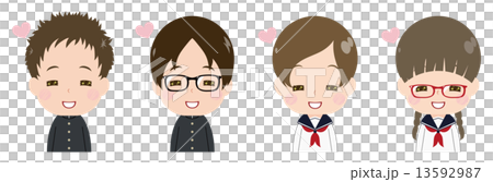 Student face set enthusiasm 13592987