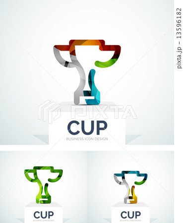 Abstract colorful logo design, cup 13596182