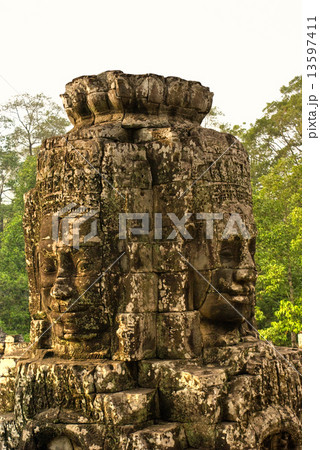 Bayon tower at sunset, Cambodia 13597411