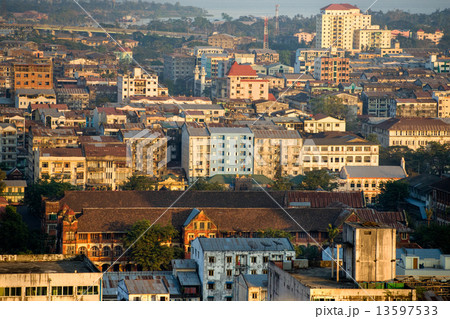 View of Yangon, Myanmar. 13597533