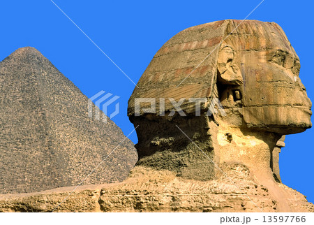 The Sphinx and the Great Pyramid, Giza, Egypt. The Sphinx and the Great Pyramid, Giza, Egypt. 13597766