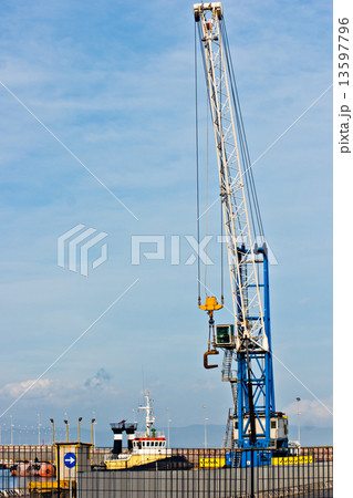 Crane in Piombino, Italy. Crane in Piombino, Italy. 13597796