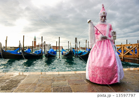 Mask with gondola, Venice Carnival. Mask with gondola, Venice Carnival. 13597797