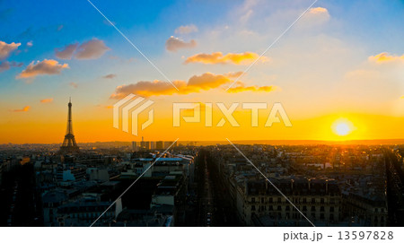 Eiffel tower at sunrise, Paris. 13597828