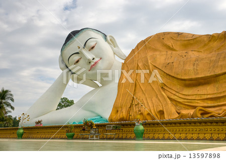 Giant sleeping Buddha, Bago, myanmar. 13597898
