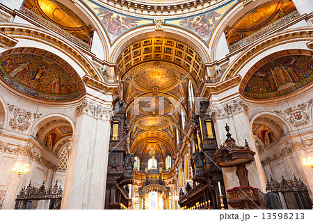 Interior of the St paul's cathedral, London, UK. Interior of the St paul's cathedral, London, UK. 13598213