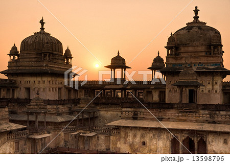 Orcha's Palaceat sunset, India. Orcha's Palaceat sunset, India. 13598796
