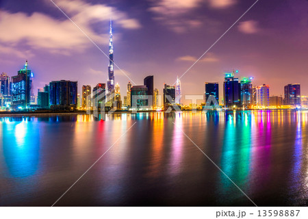 Dubai skyline at dusk 13598887