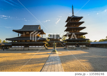Horyu-ji Temple in Nara, Japan Horyu-ji Temple in Nara, Japan 13599246