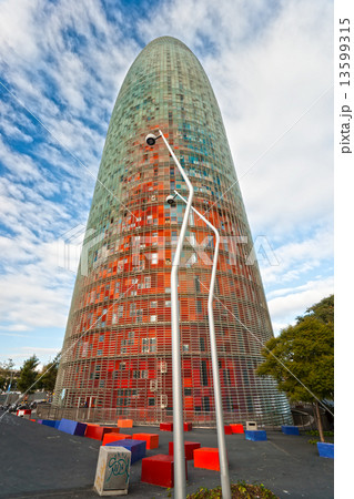 BARCELONA, SPAIN - DECEMBER 19: Torre Agbar on Technological Dis 13599315