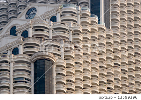 Particular old-style architecture of the State Tower, Bangkok. 13599396