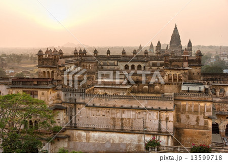 Orcha's Palace at sunset, India. Orcha's Palace at sunset, India. 13599718