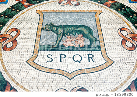 One of the mosaics on the floor of Vittorio Emanuele Gallery in 13599800