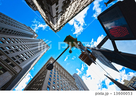 Broadway's skyscrapers in Lower Manhattan, New York City 13600053