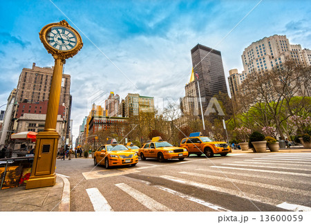 NEW YORK - JULY 21: Yellow taxis on 5th Avenue on July 21 2012 i 13600059