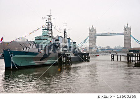 Tower Bridge and HMS Belfast, London, UK 13600269