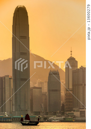 Hong Kong Harbour at sunset. 13600279