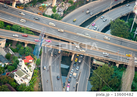 Bangkok cityscape of highway traffic, Thailand.. Bangkok cityscape of highway traffic, Thailand.. 13600482