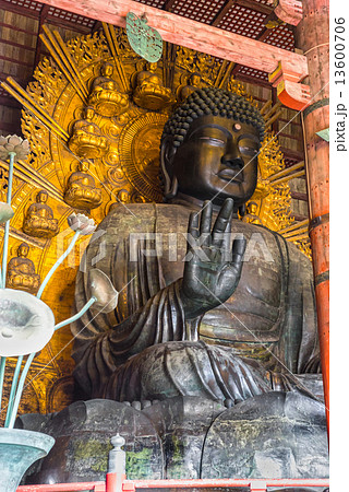 The Great Buddha at Todai-ji temple in Nara, Japan. 13600706