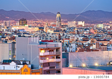 View of Barcellona from Montjuic, with the Agbar Tower. View of Barcellona from Montjuic, with the Agbar Tower. 13600784