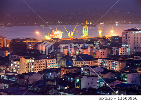 View of Yangon, Myanmar. 13600966