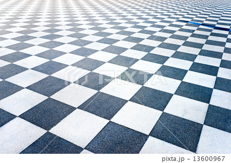 Black and White Tiled floor of the Terrazza Mascagni, Livorno, T 13600967
