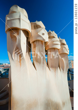BARCELONA, SPAIN - DECEMBER 18: Casa Mila, or La Pedrera, on Dec 13601159