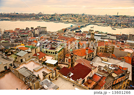 Sunset over Istanbul from Galata tower, Turkey. Sunset over Istanbul from Galata tower, Turkey. 13601266