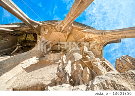 BARCELONA, SPAIN - DECEMBER 14: La Sagrada Familia - the impress BARCELONA, SPAIN - DECEMBER 14: La Sagrada Familia - the impress 13601350