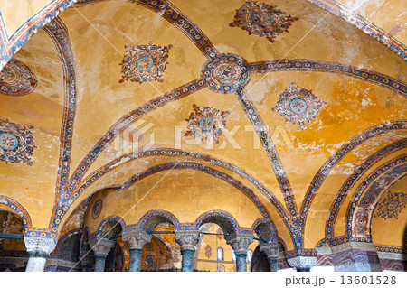 The beautiful decorated cupola of Hagia Sophia mosque, Istanbul, The beautiful decorated cupola of Hagia Sophia mosque, Istanbul, 13601528