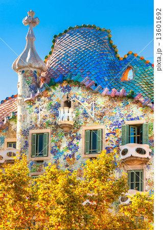BARCELONA - DECEMBER 16: The facade of the house Casa Battlo (al 13601692