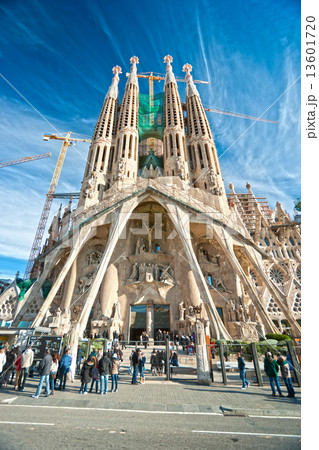 BARCELONA, SPAIN - DECEMBER 14: La Sagrada Familia - the impress BARCELONA, SPAIN - DECEMBER 14: La Sagrada Familia - the impress 13601720