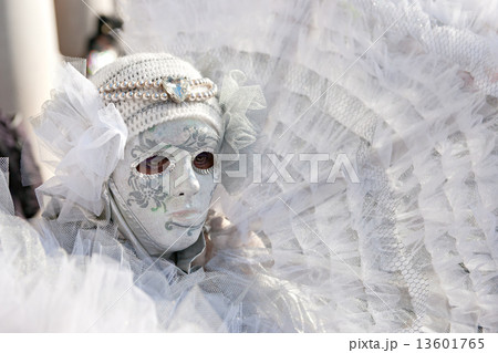 VENICE - MARCH 05: Participant in The Carnival of Venice, an ann 13601765