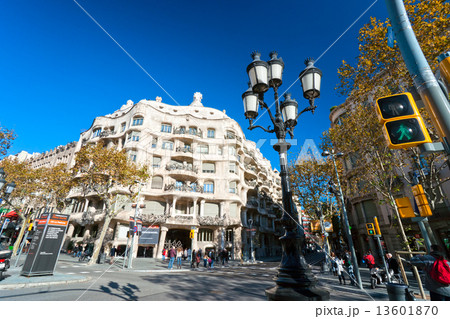 BARCELONA, SPAIN - DECEMBER 18: Casa Mila, or La Pedrera, on Dec 13601870
