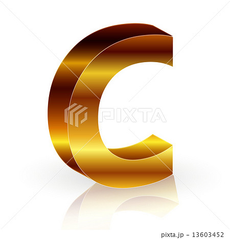 C アルファベット 金のイラスト素材