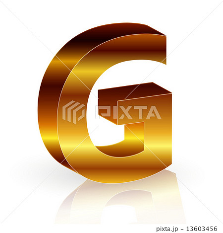 G アルファベット 金のイラスト素材 13603456 Pixta