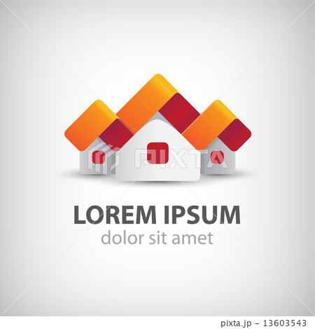 vector houses origami paper icon, logo isolated 13603543