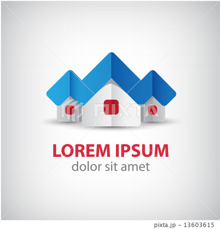 vector houses origami paper icon, logo isolated 13603615
