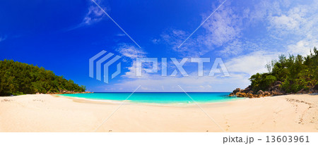 Panorama of beach Anse Georgette, Seychelles 13603961