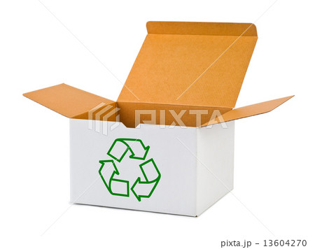 Box with recycling sign 13604270