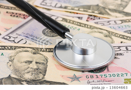 Stethoscope on money background 13604663