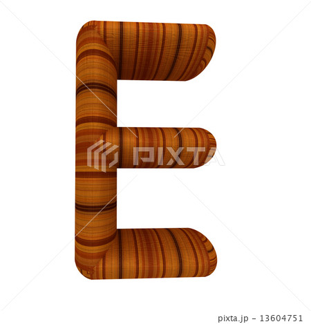Wooden Alphabet. Letter "E" on a white 13604751