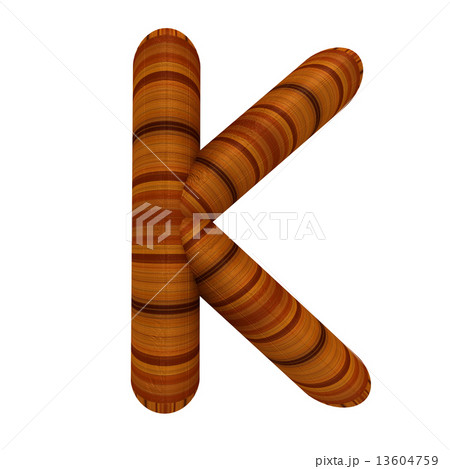 Wooden Alphabet. Letter "K" on a white 13604759