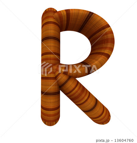 Wooden Alphabet. Letter "R" on a white Wooden Alphabet. Letter "R" on a white 13604760