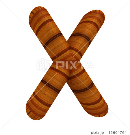 Wooden Alphabet. Letter "X" on a white Wooden Alphabet. Letter "X" on a white 13604764